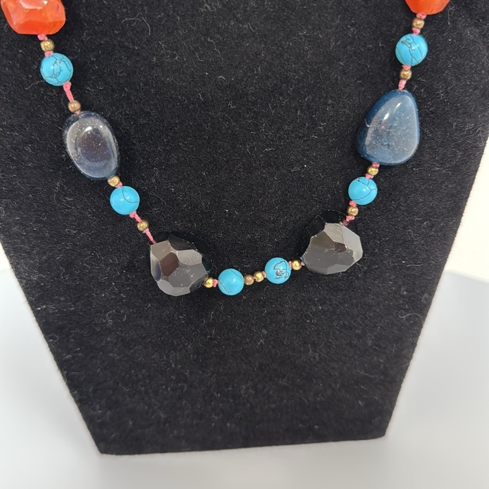 Exquisite 100% Real Stones Necklace with Carnelian, Amber And Many More!​​ - Picture 5 of 7